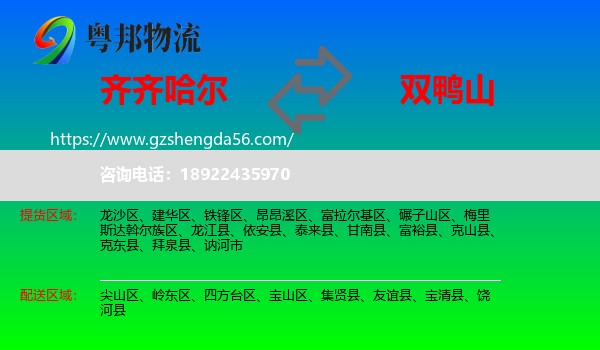 齐齐哈尔到双鸭山物流
