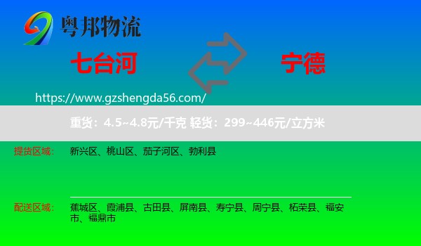 七台河到宁德物流专线