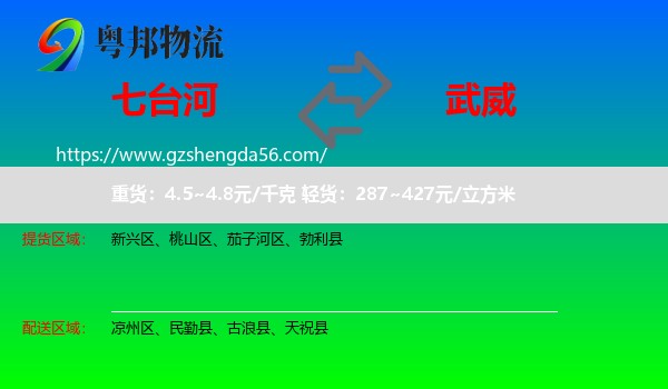 七台河到武威物流专线