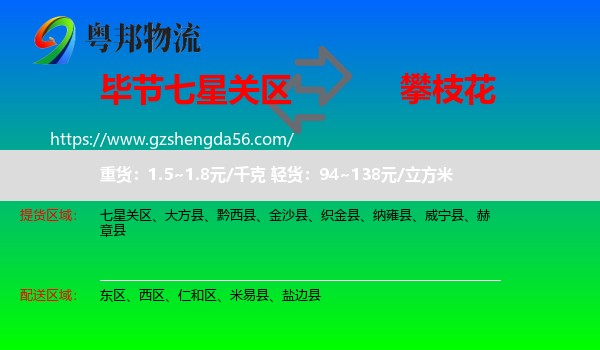 七星关区到攀枝花物流