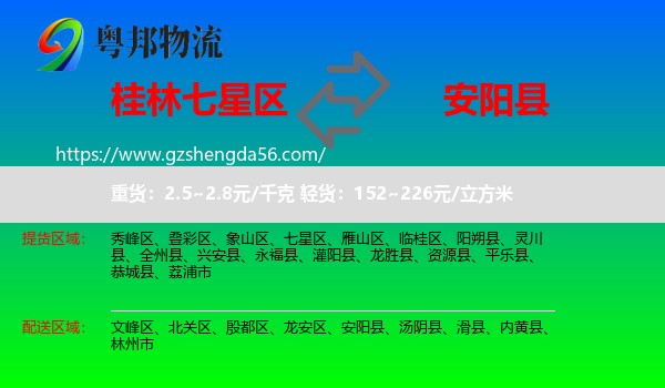 七星区到安阳县物流专线