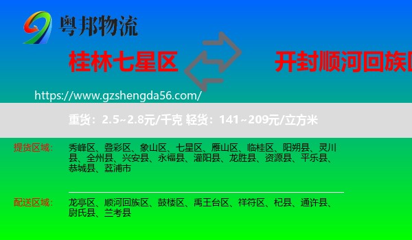 七星区到顺河回族区物流专线
