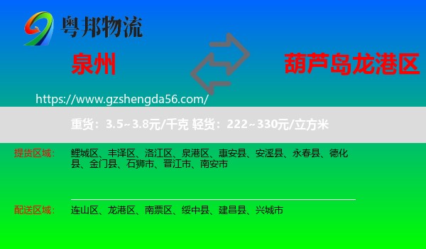 泉州到龙港区物流专线