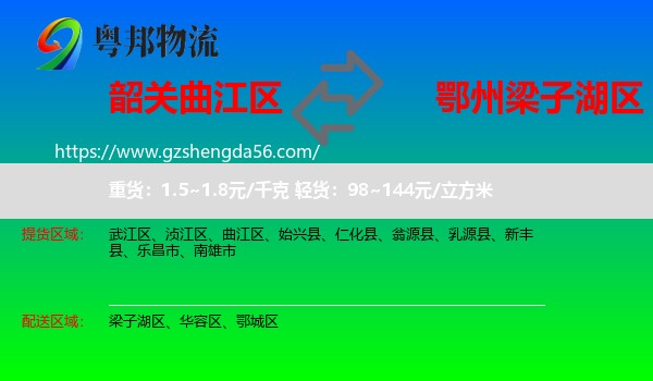 曲江区到梁子湖区物流专线