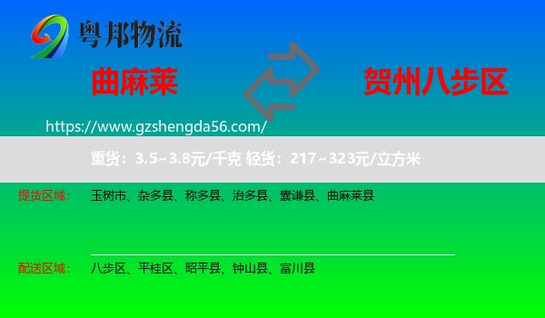 曲麻莱县到八步区物流专线