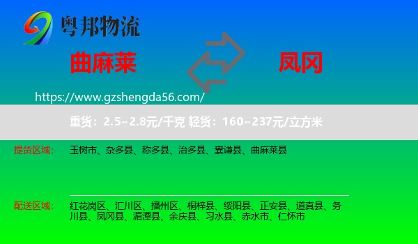 曲麻莱县到凤冈县物流专线