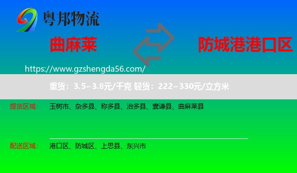 曲麻莱县到港口区物流专线