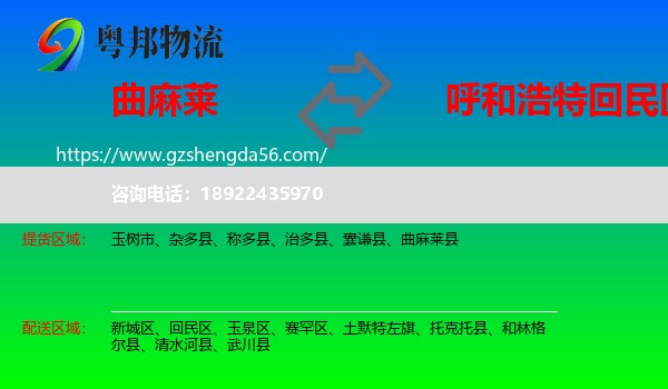 曲麻莱县到回民区物流专线