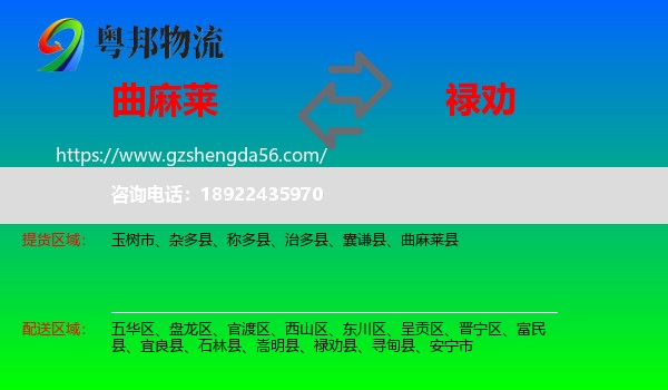 曲麻莱县到禄劝县物流专线