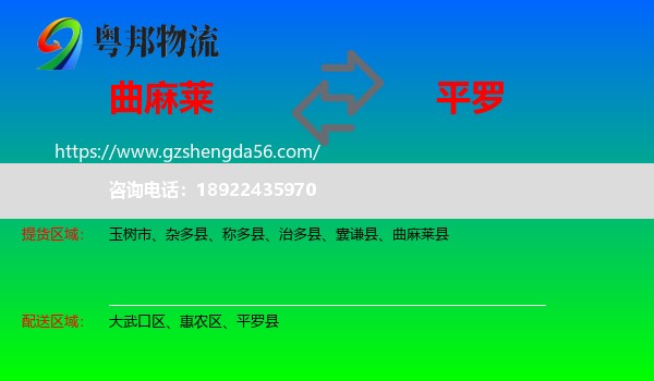 曲麻莱县到平罗县物流专线