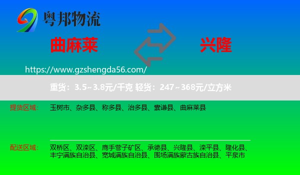 曲麻莱县到兴隆县物流专线