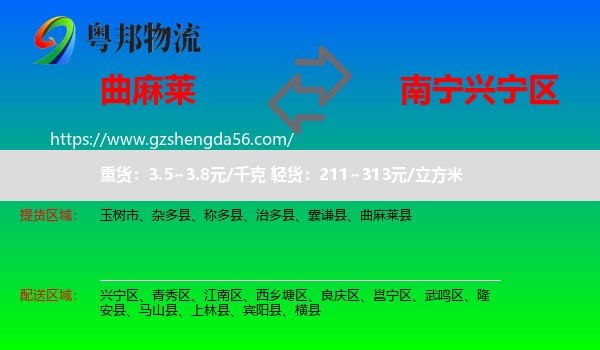 曲麻莱县到兴宁区物流专线
