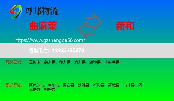 曲麻莱县到新和县物流专线