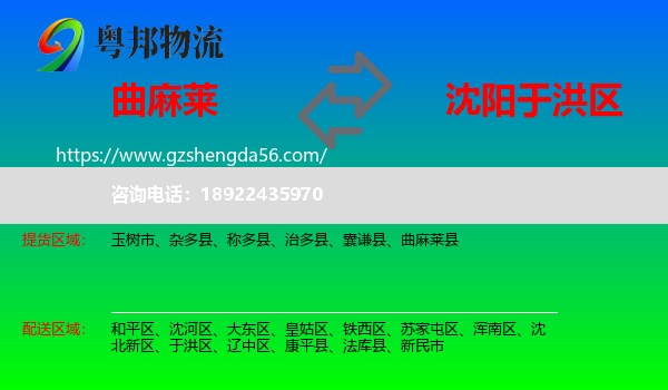 曲麻莱县到于洪区物流专线