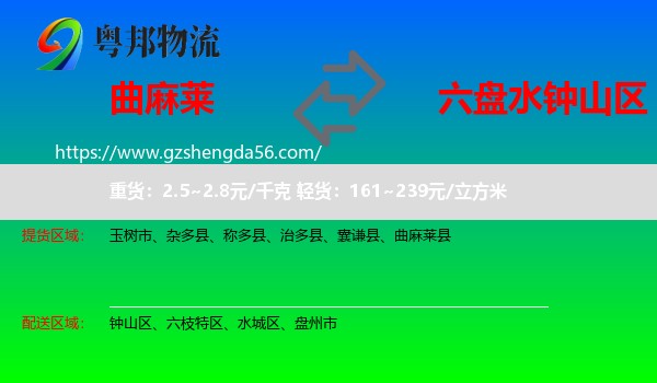 曲麻莱县到钟山区物流专线