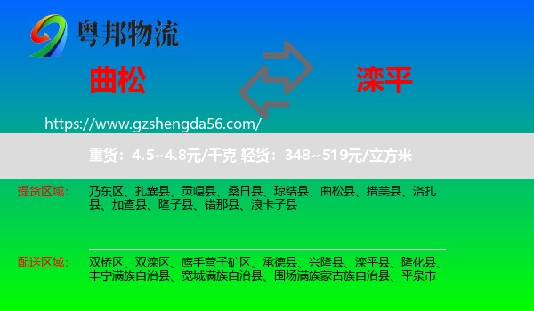 曲松县到滦平县物流专线