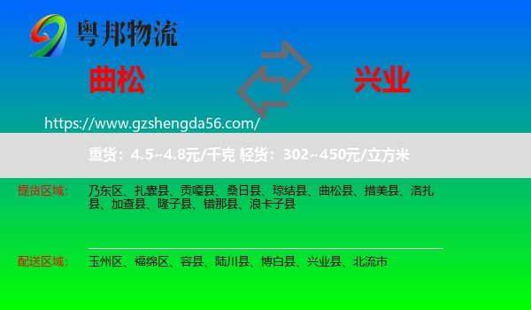 曲松县到兴业县物流专线