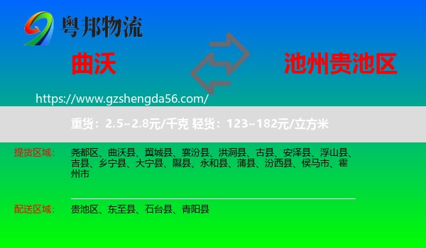 曲沃县到贵池区物流专线