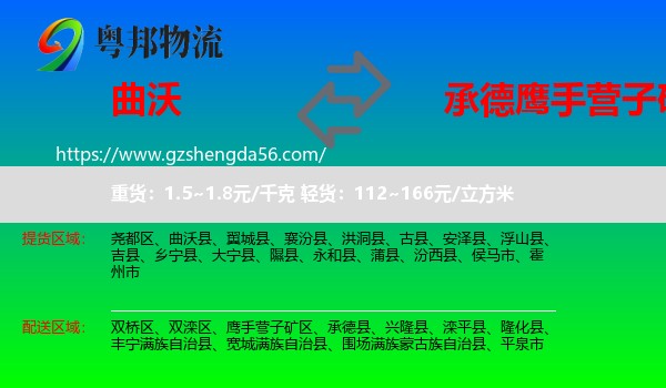 曲沃县到鹰手营子矿区物流专线