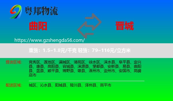 曲阳县到晋城物流