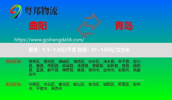 曲阳县到青岛物流