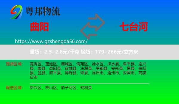 曲阳县到七台河物流