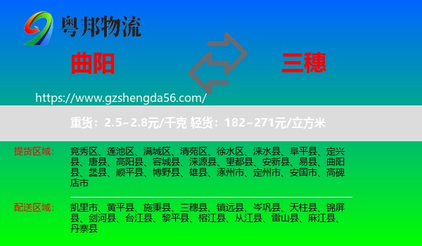 曲阳县到三穗县物流专线