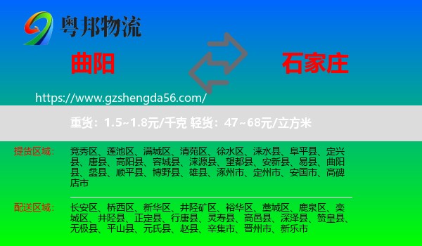 曲阳县到石家庄专线