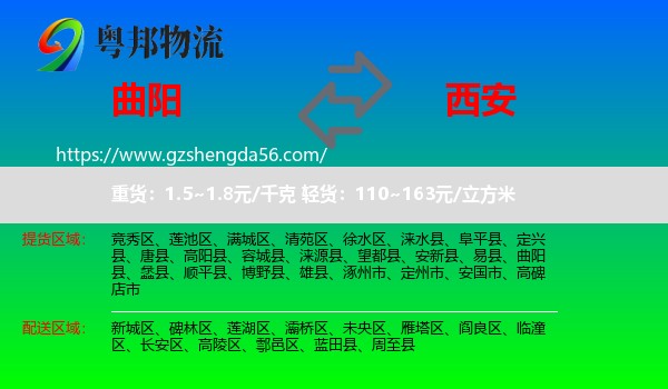 曲阳县到西安专线
