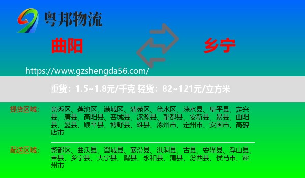 曲阳县到乡宁县物流专线
