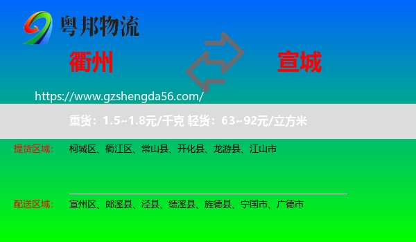 衢州到宣城物流专线