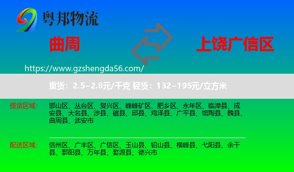 曲周县到广信区物流专线