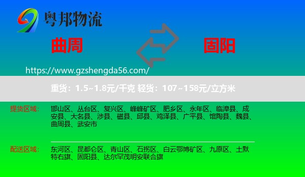 曲周县到固阳县物流专线