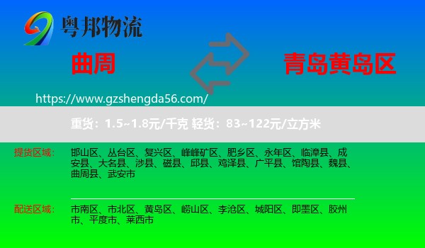 曲周县到黄岛区物流专线