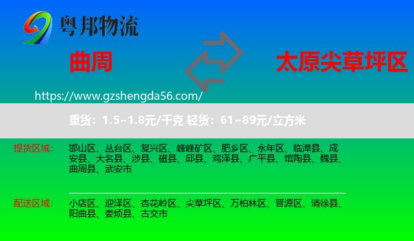 曲周县到尖草坪区物流专线