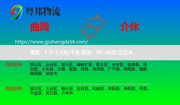 曲周县到介休市物流专线