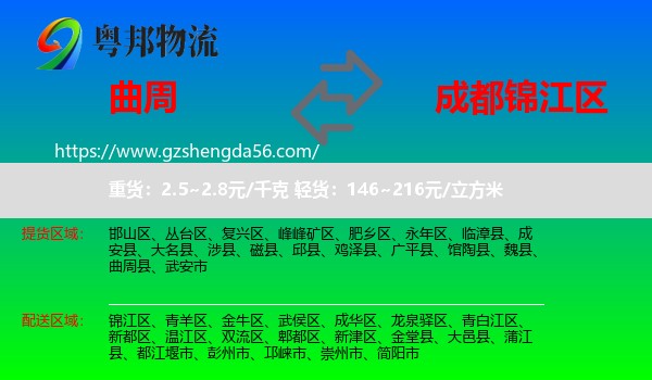 曲周县到锦江区物流专线