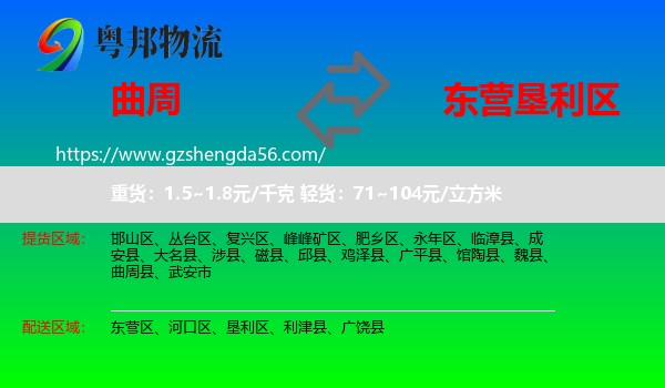 曲周县到垦利区物流专线