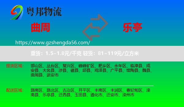 曲周县到乐亭县物流专线