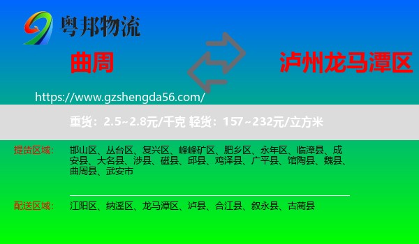 曲周县到龙马潭区物流专线
