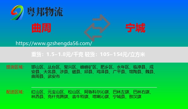 曲周县到宁城县物流专线