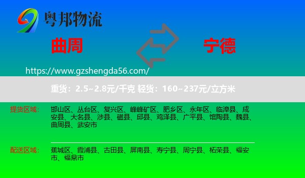 曲周县到宁德物流