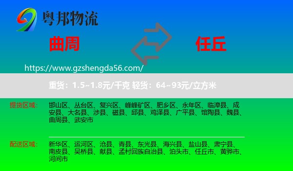 曲周县到任丘市物流专线