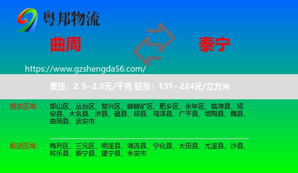 曲周县到泰宁县物流专线