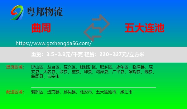 曲周县到五大连池市物流专线