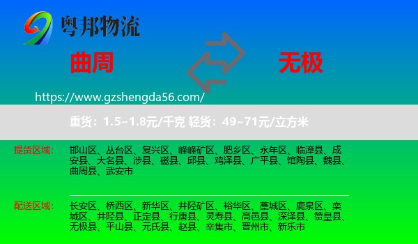 曲周县到无极县物流专线