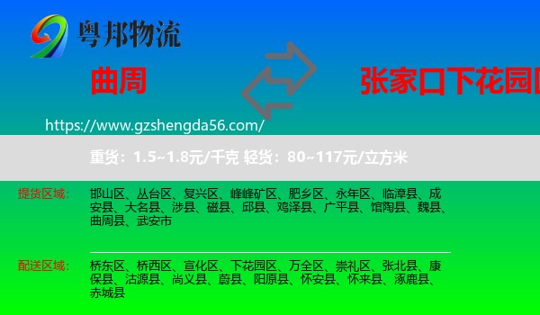 曲周县到下花园区物流专线