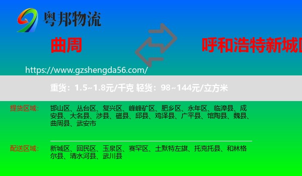 曲周县到新城区物流专线