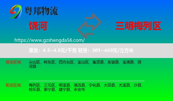 饶河县到梅列区物流专线