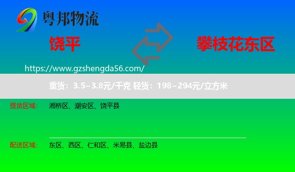 饶平县到东区物流专线